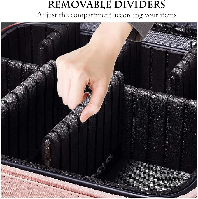 JOURMON Travel Makeup Bag Portable Cosmetic Train Case Organizer Artist Storage - Image 4