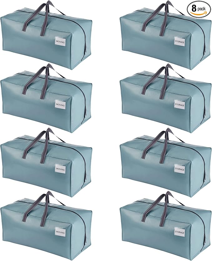 VENO 8 Pack Moving Bags w/Backpack Straps, Heavy Duty, Moving Boxes Alternative by Veno