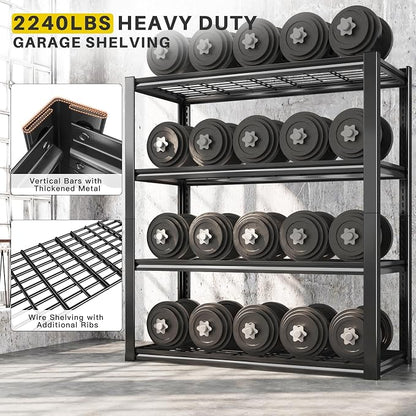 REIBII 40" W Garage Shelving 2240 LBS Storage Shelves Adjustable Metal Shelving - Image 4