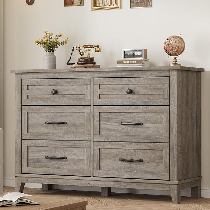 GarveeHome 6 Dresser for Bedroom, 47 in Wide Drawer Dresser by GarveeHome