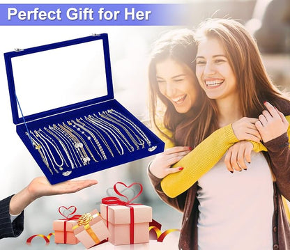 Jenseits Jewelry Display Box For Necklace Organizer, Velvet Necklace Storage - Image 3