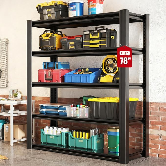 78" H Garage Shelving, Metal Storage Shelves, 3000LBS Heavy Duty Shelving by Unknown