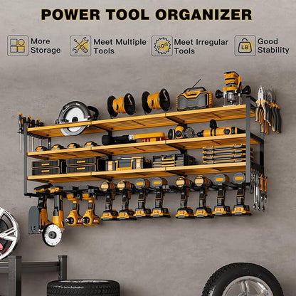 48" Large Power Tools Organizer Wall Mount, 12 Drill Holder - Image 2