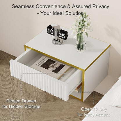 4ever2buy Floating Nightstand Set of 2, Modern Wall Mounted Nightstand - Image 4