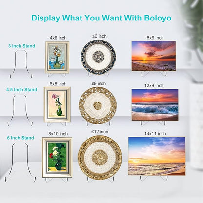 Boloyo Flat Back Acrylic Plate Display Stand, 6 Inch 2PC Clear Acrylic Display - Image 3