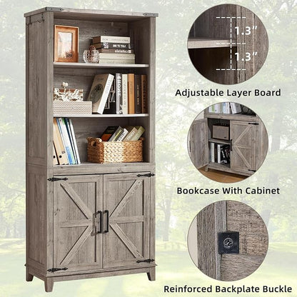 5 Tier Bookshelf 70in Tall Bookcase - Image 4