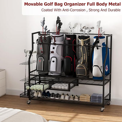 Garvee 4-5 Bags Stand Golf Organizer Rack - Image 4