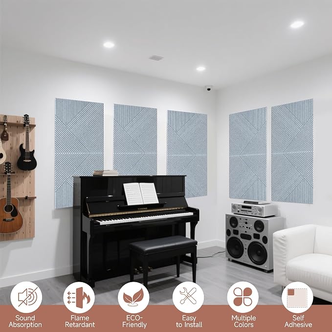 TO-TH Acoustic Wall Panels, 6 Pack Total Size 72 x 48 Inches, Self-Adhesive - Image 5