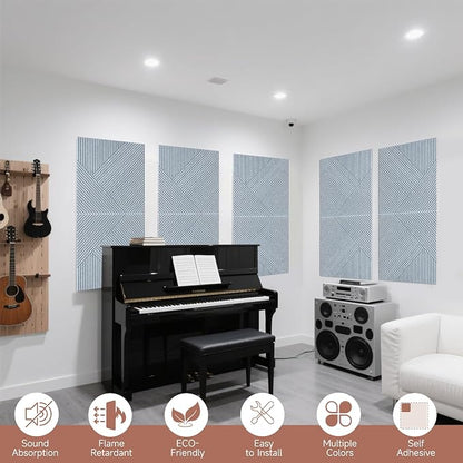 TO-TH Acoustic Wall Panels, 6 Pack Total Size 72 x 48 Inches, Self-Adhesive - Image 5