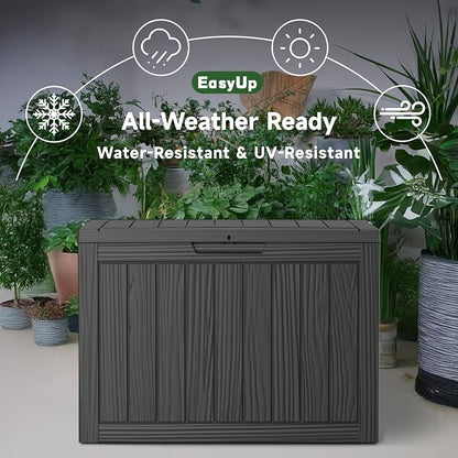 EasyUp 45 Gallon Outdoor Storage Box, Resin Waterproof UV-Resistant Deck Box - Image 4
