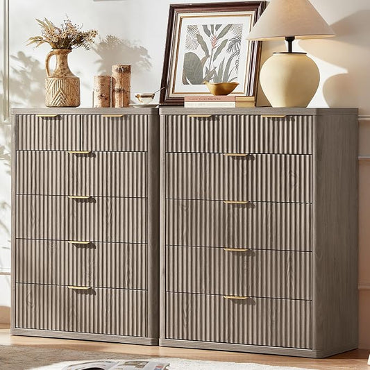 LEYAOYAO Fluted 6 Drawers Dresser by LEYAOYAO-Findtheshiningpointofyourideallife%EF%BC%81
