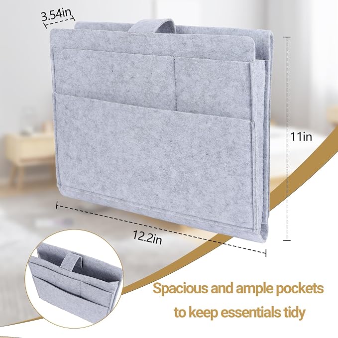 Seefoo Bed Caddy Organizer, Bunk Bed Shelf Caddy - Image 3