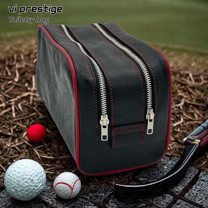 Dopp Gift Large Travel Toiletry Bag Premium Quality PU Leather Two compartments - Image 2