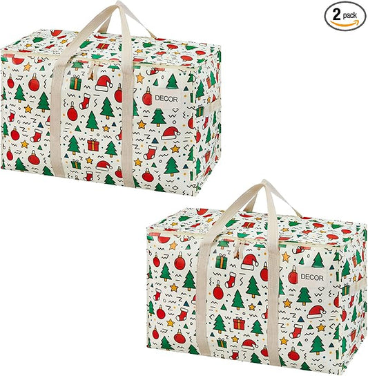 VENO 2 Pack Moving Bags and Large Christmas Storage Bins by Veno