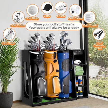 Wooden Golf Storage Organizer for Garage, Premium Golf Bag Holder Rack for - Image 3