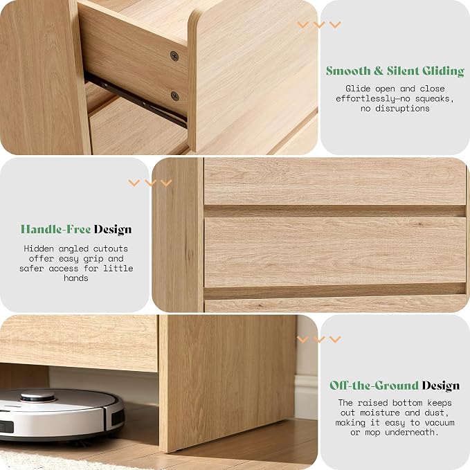 AMERLIFE 5 Drawer Dresser for Bedroom, Anti-Tip Kit, Wood Cabinet Organizer for - Image 5