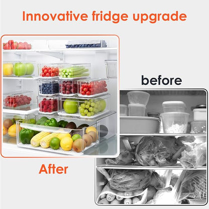 Fridge Organizers and Storage, 8 Pack Clear Freezer Organizer Bins - Image 6