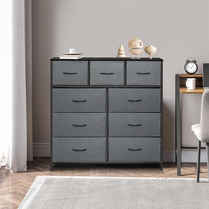 Dresser for Bedroom with 9 Drawers, Chest of Drawers, Storage Drawers Organizer - Image 4