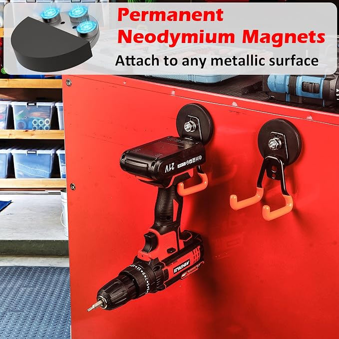MUTUACTOR Updated Magnetic Hooks Heavy Duty, 20lbs Anti-Scratch Strong Garage - Image 4
