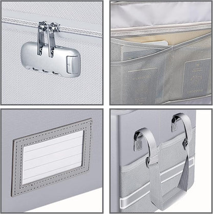 ENGPOW File Box with Lock, Fireproof Document Box with Zipper＆Pockets, - Image 9