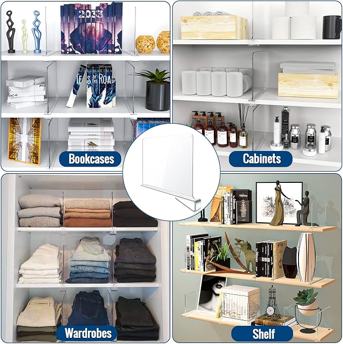 10 Pack Clear Acrylic Shelf Dividers - Image 6