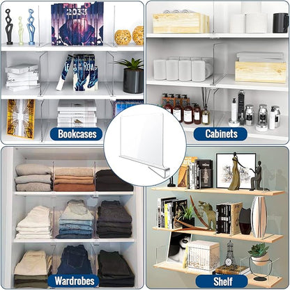 10 Pack Clear Acrylic Shelf Dividers - Image 6