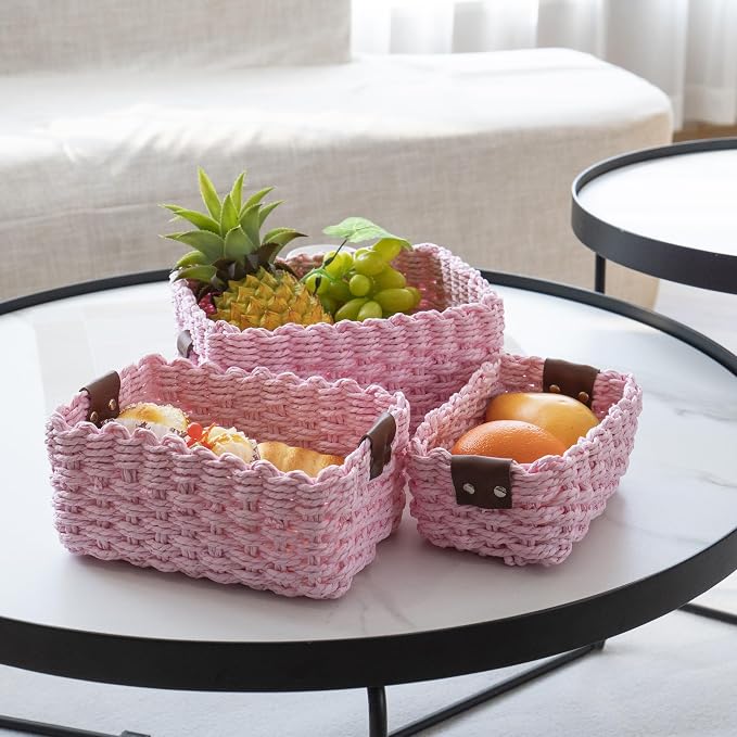 Small baskets for Organizing, Cute woven Storage basket - Image 2