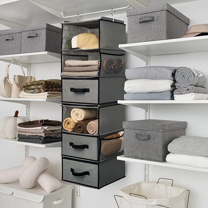 GRANNY SAYS 6-Shelf Hanging Closet Organizer, Separable to 2 Pack 3-Shelf - Image 2