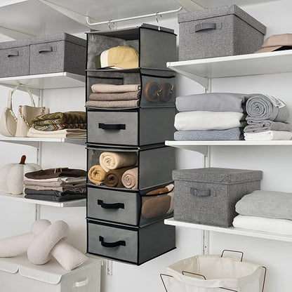 GRANNY SAYS 6-Shelf Hanging Closet Organizer, Separable to 2 Pack 3-Shelf - Image 2