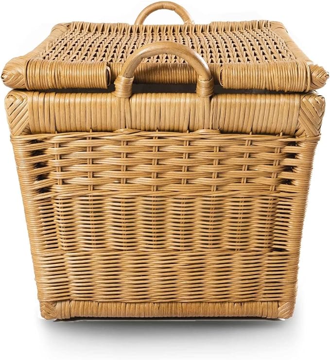 The Basket Lady Lift-Off Lid Wicker Storage Basket, 20 in L x 15 in W x 14 in H - Image 3