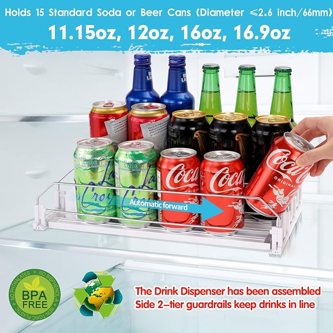 Automatic Soda Can Organizer Refrigerator Can Dispenser - Image 2