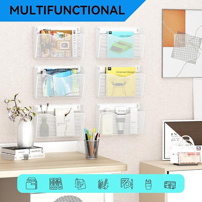 Single Pocket Wall File Holder, Mesh Hanging File Folder Paper Organizer - Image 6