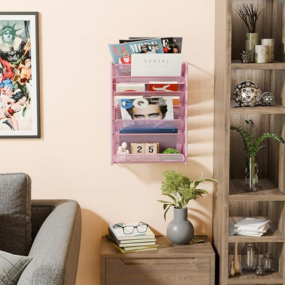 Simple Trending Wall File Organizer, Mesh 7-Tier Vertical Hanging File Holder - Image 4