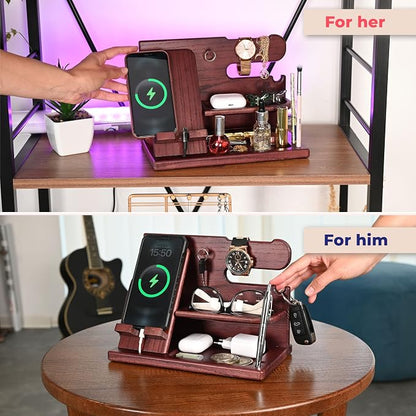 TESLYAR Wood Phone Docking Station - Image 3