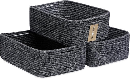 Large Shallow Organizing Baskets 15x11x5.1 Inches by MiniArkStorageBasketsHome