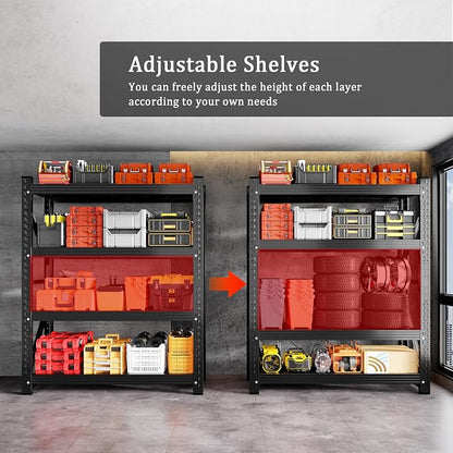 5000LBS Heavy Duty Garage Shelving 59" W Garage Storage Shelves 4-Tier Metal - Image 5