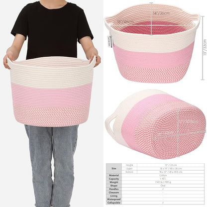 Sea Team Oval Large Cotton Rope Woven Storage Basket - Image 7