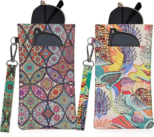 Double Eyeglass Case Soft Dual Glasses Case by FLYINGMAGE