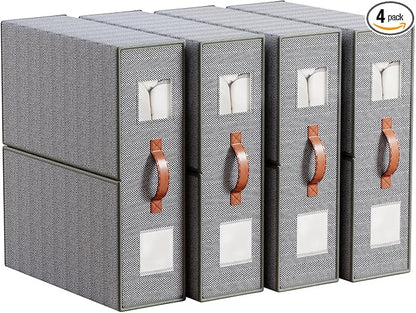 4 Pack Bed Sheet Storage Organizers- Premium Fabric Closet Organizer by EASIERLIFEENJOYWORLDBEAUTY