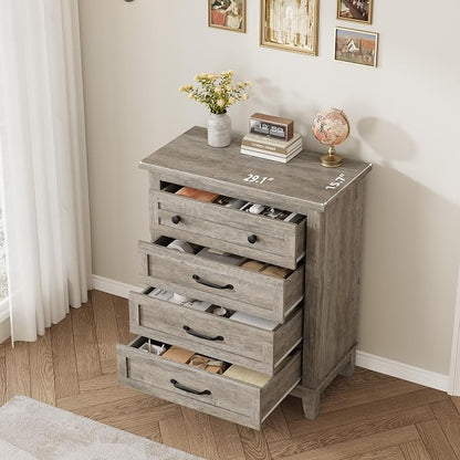 GarveeHome 4 Dresser for Bedroom, 34.8 in Tall Vertical Drawer Dresser - Image 4