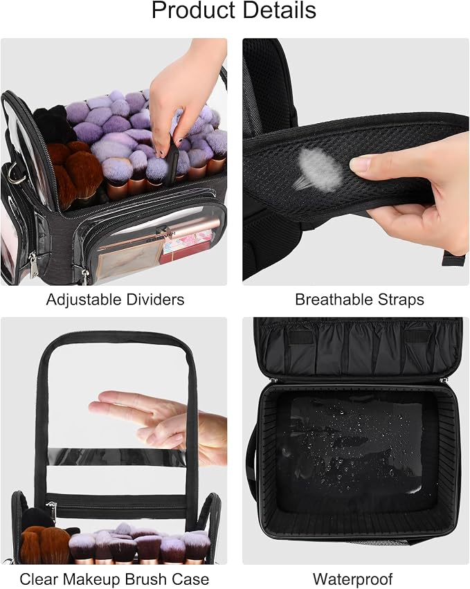 TANTO Makeup Backpack Extra Large Cosmetic Bags Professional Makeup Artist Bag - Image 3