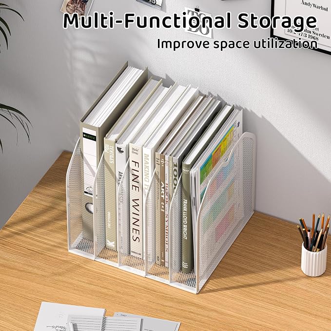White 5-Section File Folder Organizer - Image 2