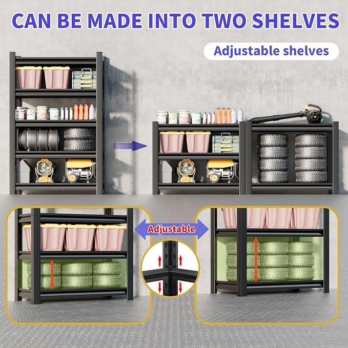 Garage Shelving Unit 24" D x 48" W x 87" H Heavy Duty Storage Shelves Easy - Image 6