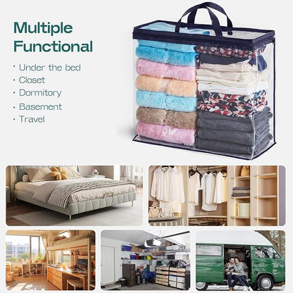 10 Pack Clear Storage Bags for Clothes, 22L Blanket Storage Bags, Under Bed - Image 8