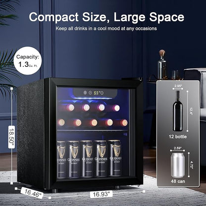 Antarctic Star 12 Bottle 48 Can Wine Cooler/Cabinet Beverage Refrigerator Mini - Image 2