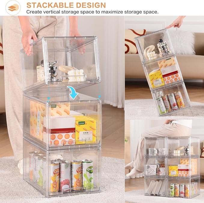 DILIBRA 2 Packs Plastic Stackable Storage Organizer Bins - Image 6