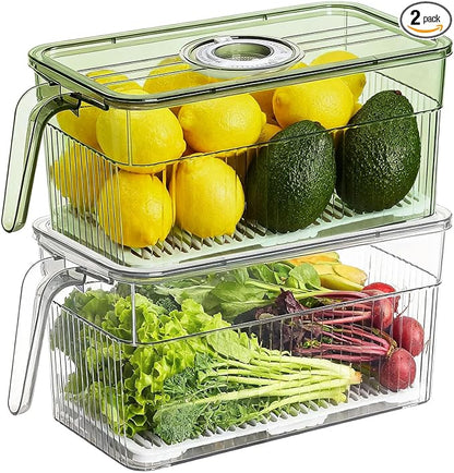 loobuu 2 Pack Stackable Food Storage Produce Saver Containers by Loobuu