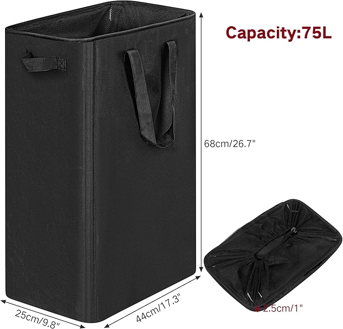 efluky Slim Laundry Basket, Narrow Laundry Hamper - Image 2