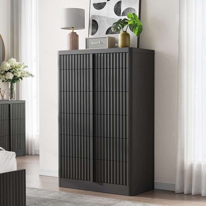 Fluted Dresser for Bedroom, Modern Chest of Drawers by Harpaq