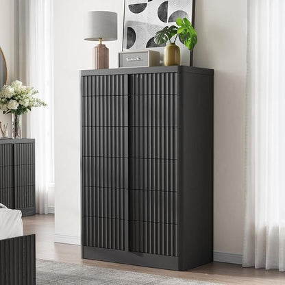 Fluted Dresser for Bedroom, Modern Chest of Drawers by Harpaq